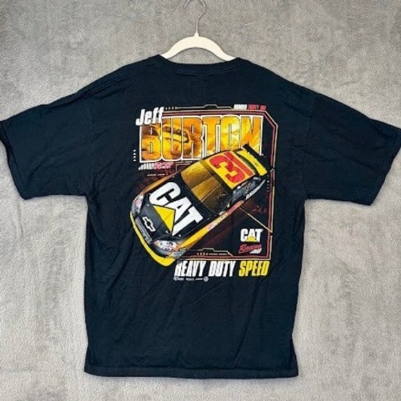 Chase Authentics Jeff Burton 31 Caterpillar Racing T-Shirt Black XL NASCAR RCR